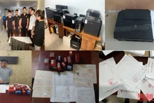 Tang vật và các đối tượng trong vụ án.