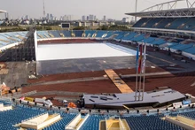 Sân vận động Mỹ Đình tại thời điểm chuẩn bị cho Lễ khai mạc SEA Games 31, tháng 5/2022. (Ảnh: THÀNH ĐẠT)