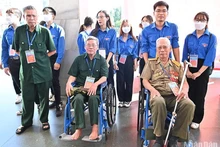 Các đại biểu thương binh nặng dự lễ kỷ niệm 75 năm Ngày Thương binh-Liệt sĩ tại Hà Nội ngày 24/7/2022. (Ảnh: ĐĂNG KHOA)