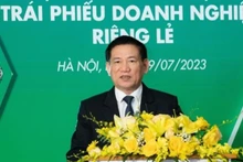 Bộ trưởng Tài chính Hồ Đức Phớc tại lễ khai trương Hệ thống giao dịch trái phiếu doanh nghiệp riêng lẻ.