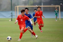 U17 Việt Nam "thử lửa" với U17 PVF. (Ảnh: VFF)