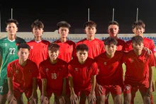 Đội hình xuất phát của U17 Việt Nam trong trận gặp U17 Oman. (Ảnh: VFF)