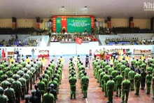 Quang cảnh buổi Lễ khai mạc Hội thi quân sự-võ thuật cho lực lượng trực tiếp chiến đấu trong Công an nhân dân lần thứ II năm 2023, hội thi vòng loại-Bảng thi số 3.
