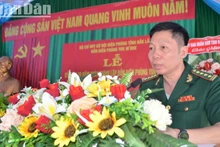 Đại tá Đỗ Quang Thấm, Chính ủy Bộ đội Biên phòng tỉnh Đắk Lắk phát biểu tại lễ kỷ niệm.