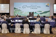 Hội nghị các Bộ trưởng Nông nghiệp Nhóm các nền công nghiệp phát triển hàng đầu thế giới (G7) tại thành phố Miyazaki, Tây Nam Nhật Bản, ngày 22/4. (Ảnh: Kyodo/TTXVN)