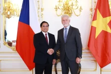 Thủ tướng Chính phủ Phạm Minh Chính và Tổng thống Cộng hòa Czech Petr Pavel. (Ảnh: NHẬT BẮC/VGP)