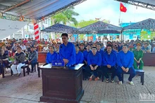 Bị cáo Trương Văn Sang (đứng) chịu hành phạt nặng nhất với tội danh “Gây rối loạn hoạt động của phương tiện điện tử”.