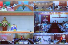 Quang cảnh phiên họp theo hình thức trực tiếp và trực tuyến. Ảnh: VGP