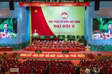 Phiên làm việc thứ nhất Đại hội Đại biểu toàn quốc Mặt trận Tổ quốc Việt Nam lần thứ X, ngày 16/10/2024. (Ảnh: DUY LINH-QUANG VINH)