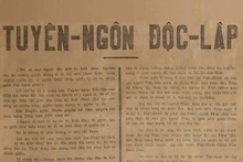 Bản Tuyên ngôn độc lập của nước Việt Nam Dân chủ Cộng hòa. (Nguồn ảnh: Bảo tàng Hồ Chí Minh, chi nhánh TP Hồ Chí Minh).