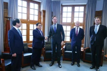Thủ tướng Chính phủ Phạm Minh Chính và Thủ tướng Hà Lan Mark Rutte. (Ảnh: Nhật Bắc/Dương Giang)