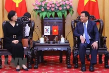 Quang cảnh buổi tiếp. (Ảnh: TTXVN)