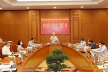 Tổng Bí thư Nguyễn Phú Trọng phát biểu tại Phiên họp thứ 20 của Ban Chỉ đạo Trung ương về phòng, chống tham nhũng. (Ảnh: TTXVN)