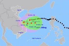 Vị trí và hướng di chuyển của bão số 6. (Nguồn: nchmf.gov.vn)
