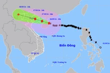 Vị trí và hướng di chuyển của bão số 3. (Nguồn: nchmf.gov.vn)
