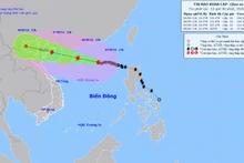 Vị trí và hướng di chuyển của bão số 3. (Nguồn: nchmf.gov.vn)