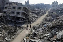 Cảnh tàn phá do chiến sự tại Dải Gaza. Ảnh: IRNA/TTXVN