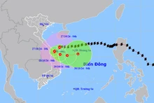 Vị trí và hướng di chuyển của bão số 6. (Nguồn: nchmf.gov.vn)