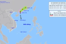Vị trí và hướng di chuyển của áp thấp nhiệt đới (suy yếu từ bão số 1). (Nguồn: nchmf.gov.vn)