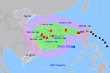 Vị trí và hướng di chuyển của bão số 6. (Nguồn: nchmf.gov.vn)