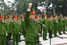 Lực lượng Cảnh sát điều tra tội phạm về ma túy tuyên thệ, thề đấu tranh không khoan nhượng với tội phạm ma túy.