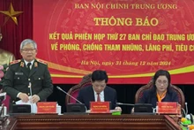 Thiếu tướng Hoàng Anh Tuyên, Phó Chánh Văn phòng Bộ, Người phát ngôn Bộ Công an thông tin tại phiên họp.