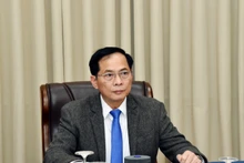 Phó Thủ tướng, Bộ trưởng Ngoại giao Bùi Thanh Sơn điện đàm với Bộ trưởng Ngoại giao Hàn Quốc Cho Tae Yul. (Ảnh: Bộ Ngoại giao)