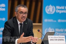 Tổng Giám đốc Tổ chức Y tế thế giới (WHO) Tedros Adhanom Ghebreyesus tại cuộc họp báo ở Geneva, Thụy Sĩ. (Ảnh: AFP/TTXVN)
