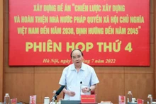 Chủ tịch nước Nguyễn Xuân Phúc phát biểu chỉ đạo tại phiên họp.