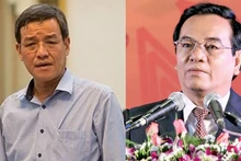 Cựu Bí thư Tỉnh ủy Đồng Nai Trần Đình Thành (phải) và cựu Chủ tịch UBND tỉnh Đồng Nai Đinh Quốc Thái trước thời điểm bị bắt tạm giam.
