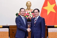 Bộ trưởng Ngoại giao Bùi Thanh Sơn tiếp Thứ trưởng Ngoại giao Lào Phoxay Khaykhamphithoune. (Ảnh: Báo Thế giới và Việt Nam)