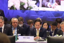 Bộ trưởng Ngoại giao Bùi Thanh Sơn tại Hội nghị Bộ trưởng APEC lần thứ 33. (Ảnh: TTXVN)