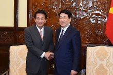 Chủ tịch nước Lương Cường tiếp nguyên Đại sứ đặc biệt Việt Nam-Nhật Bản Sugi Ryotaro.