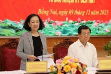 Đồng chí Trương Thị Mai phát biểu chỉ đạo tại buổi làm việc.