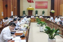 Quang cảnh hội khoa học “Công tác tham mưu trên lĩnh vực tổ chức xây dựng Đảng qua 40 năm thực hiện công cuộc đổi mới đất nước - Thực trạng và giải pháp”.