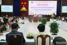 Quang cảnh hội thảo "Nhiệm vụ và giải pháp triển khai thực hiện hiệu quả quy hoạch tỉnh Quảng Nam đến năm 2030"