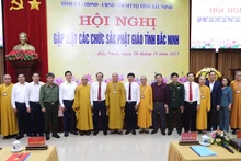 Hơn 100 các vị chức sắc, chức việc, tăng ni tham dự Hội nghị Gặp mặt các chức sắc Phật giáo tỉnh Bắc Ninh.