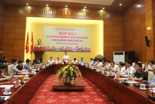 Quang cảnh buổi họp báo.