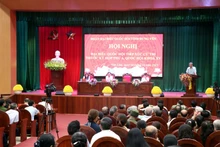 Đại tướng Tô Lâm, Ủy viên Bộ Chính trị, Bộ trưởng Công an, cùng Đoàn Đại biểu Quốc hội tỉnh Hưng Yên tiếp xúc cử tri huyện Văn Lâm, tỉnh Hưng Yên.