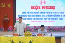 Bí thư Tỉnh ủy Đồng Tháp Lê Quốc Phong phát biểu kết luận hội nghị. (Ảnh: HỮU NGHĨA)