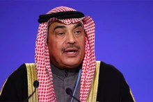 Ông Sheikh Sabah Khaled al-Hamad al-Sabah phát biểu tại COP26, diễn ra ở Glasgow, Scotland, ngày 2/11/2021. (Ảnh: Reuters)