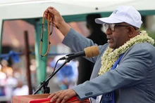 Tổng thống Comoros Azali Assoumani phát biểu trước người ủng hộ, ngày 9/1/2024. (Ảnh: REUTERS)