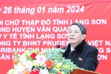Đồng chí Phó Chủ tịch Quốc hội phát biểu tại chương trình "Tết nhân ái" - Xuân Giáp Thìn 2024 tại huyện Văn Quan (Lạng Sơn).