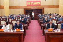 Lãnh đạo chủ chốt của tỉnh Lạng Sơn dự hội nghị công bố các quyết định về sắp xếp tổ chức bộ máy và công tác cán bộ.
