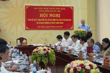 Đoàn kiểm tra làm việc với tỉnh Bình Thuận.