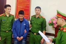 Đối tượng Nguyễn Văn San tại cơ quan Công an tỉnh Nam Định. (Nguồn: Công an cung cấp)