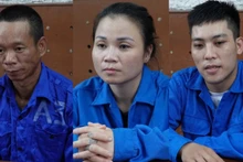 Đối tượng Dương Tiến Tú, Nguyễn Thị Phương, Nguyễn Hữu Tráng (từ trái sang).