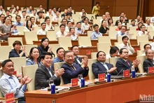 Các đồng chí lãnh đạo, nguyên lãnh đạo Đảng, Nhà nước dự hội nghị.