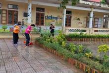 Các trường học ở Hương Khê chú trọng công tác bảo đảm an toàn, vệ sinh sạch sẽ trong mùa mưa lũ.
