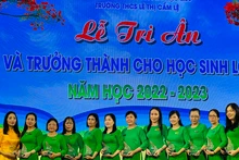 Trường THCS Lê Thị Cẩm Lệ (TP Bạc Liêu) luôn quan tâm động viên, khích lệ những giáo viên có thành tích giảng dạy. (Ảnh Trọng Duy)